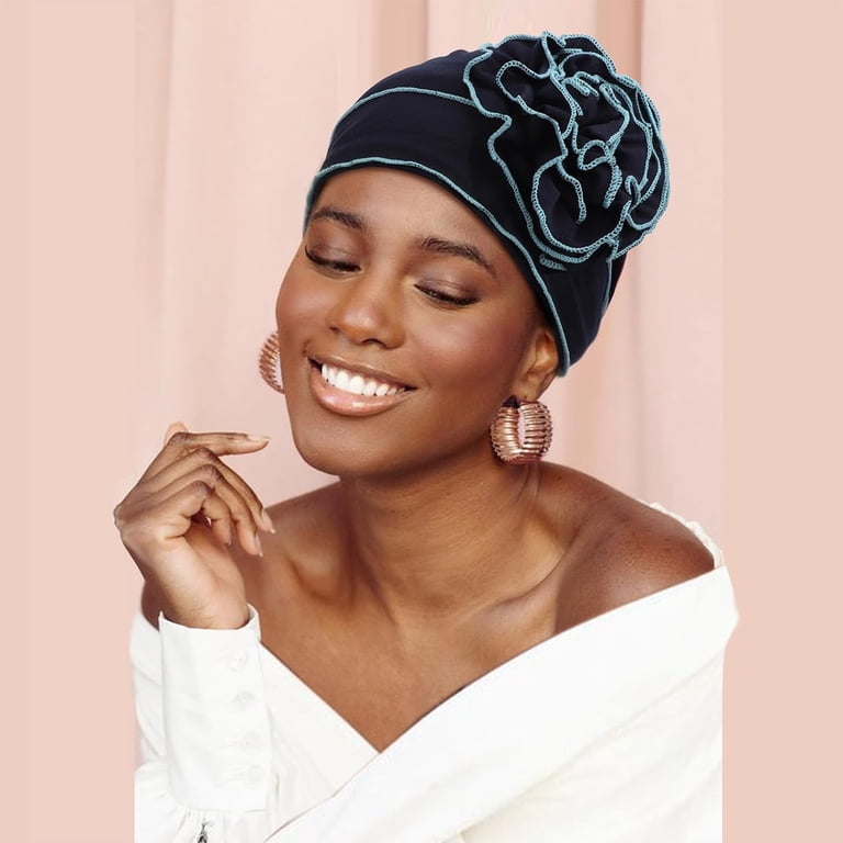 4Pcs Turban Headwear for Women Flower Caps Chemo Cap for  display picture 1