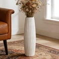 thumbnail image 6 of 24" White Ceramic Decorative Vase, Tall Floor Vase for Dried Flowers and Home Décor, 6 of 9