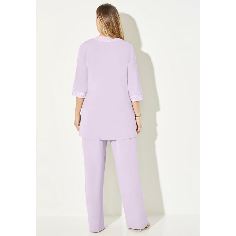 Catherines Women s Plus Size 3 Piece Lace Gala Pant Suit