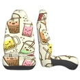 thumbnail image 2 of LAKIMCT Bubble Milk Tea Car Seat Covers Vehicle Front Seat Covers Universal Fit Seat Protector, 2 of 9