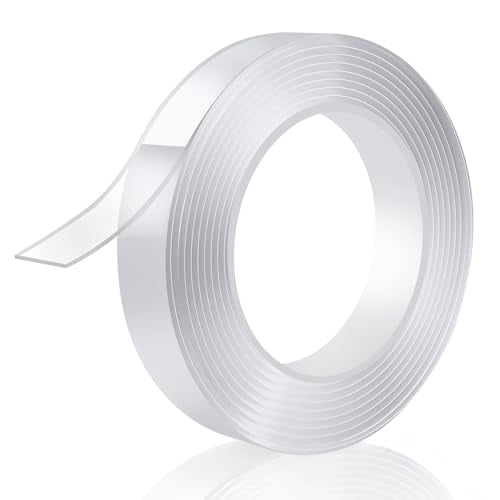 Tekola Double Sided Tape Heavy Duty 0.75in×20ft, Nano Tape Double Sided, Removable Traceless Two Sided Adhesive Tape, Clear Mounting Tape Double Sided Tape for Walls, Hanging Picture,Poster,Carpet