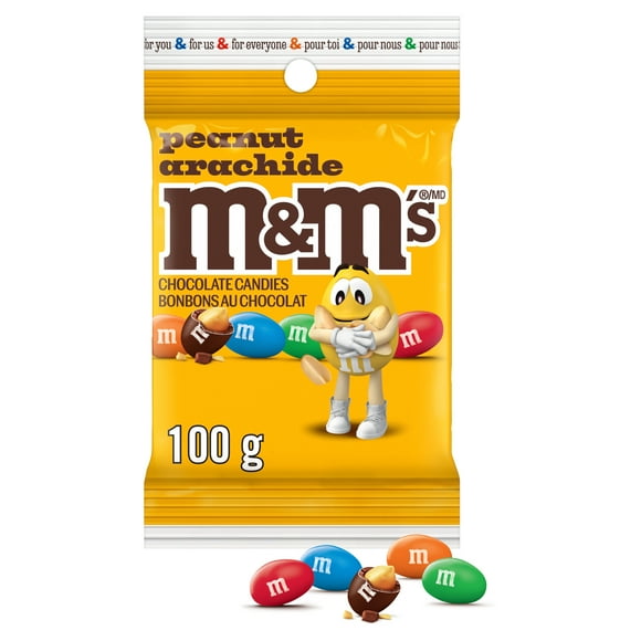 M&M’S, bonbons au chocolat au lait, arachide, format partage, 100g 100g