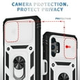 thumbnail image 3 of Military Grade Drop Impact for Samsung Galaxy A32 5G Camera Lens Slide Protection Case 360 Metal Rotating Ring Kickstand Holder Armor Shockproof Case For Samsung Galaxy A32 5G,
White+Black, 3 of 8