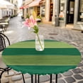 thumbnail image 3 of Round Fitted Tablecloth with Elastic Green Wood Grain Tablecloths Farm Barn Wooden Stripes Patio Table Cover for Kitchen Dinner Party Picnic Decor Indoor Outdoor Fits Tables up to 36"- 44" Diameter, 3 of 9