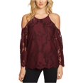 thumbnail image 1 of 1.STATE Blusa de encaje con hombros descubiertos para mujer, roja, grande, 1 of 2