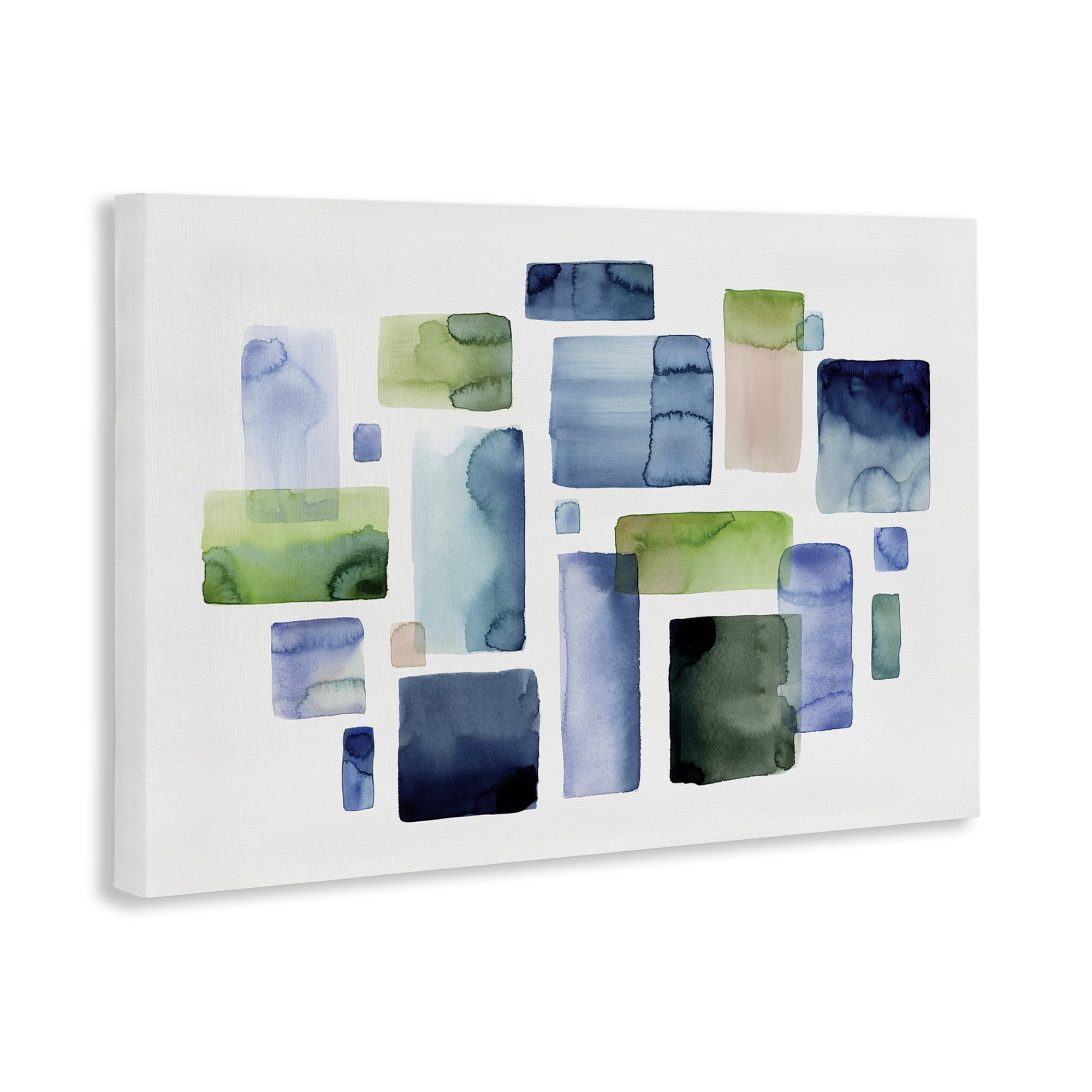 Stupell Industries Asymmetrical Watercolor Shapes Abstract Painting Gallery Wrapped Canvas Art Print Wall Art, 36 x 24