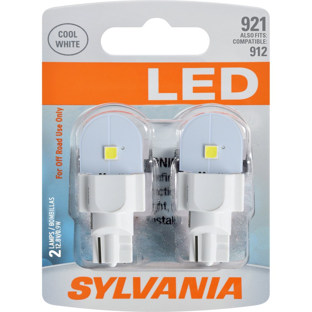 Sylvania 921 White LED Automotive Mini Bulbs, Pack of 2.