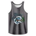 thumbnail image 3 of Mens Tank Top Casual Funny Graphic T Shirts Sports Fitness Soft Summer Comfortable Athletic Muscle Lightweight Vest Dark Gray M, 3 of 3
