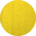 thumbnail image 1 of Ahgly Company Indoor Round Solid Yellow Modern Area Rugs, 5' Round, 1 of 4
