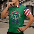 thumbnail image 2 of IWRICH 250TH Anniversary Polo Shirt for Men 250YEARS USA Flag Graphic Tee Short Sleeve Summer Tops Green S, 2 of 4