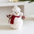 thumbnail image 3 of Acahhotxx Desk Sculpture, Cartoon Scarf and Hat Snowman Figurine Plush Toy Cartoon Festival Snowman Stuffed Dolls Winter Christmas Desktop Decors, 3 of 3