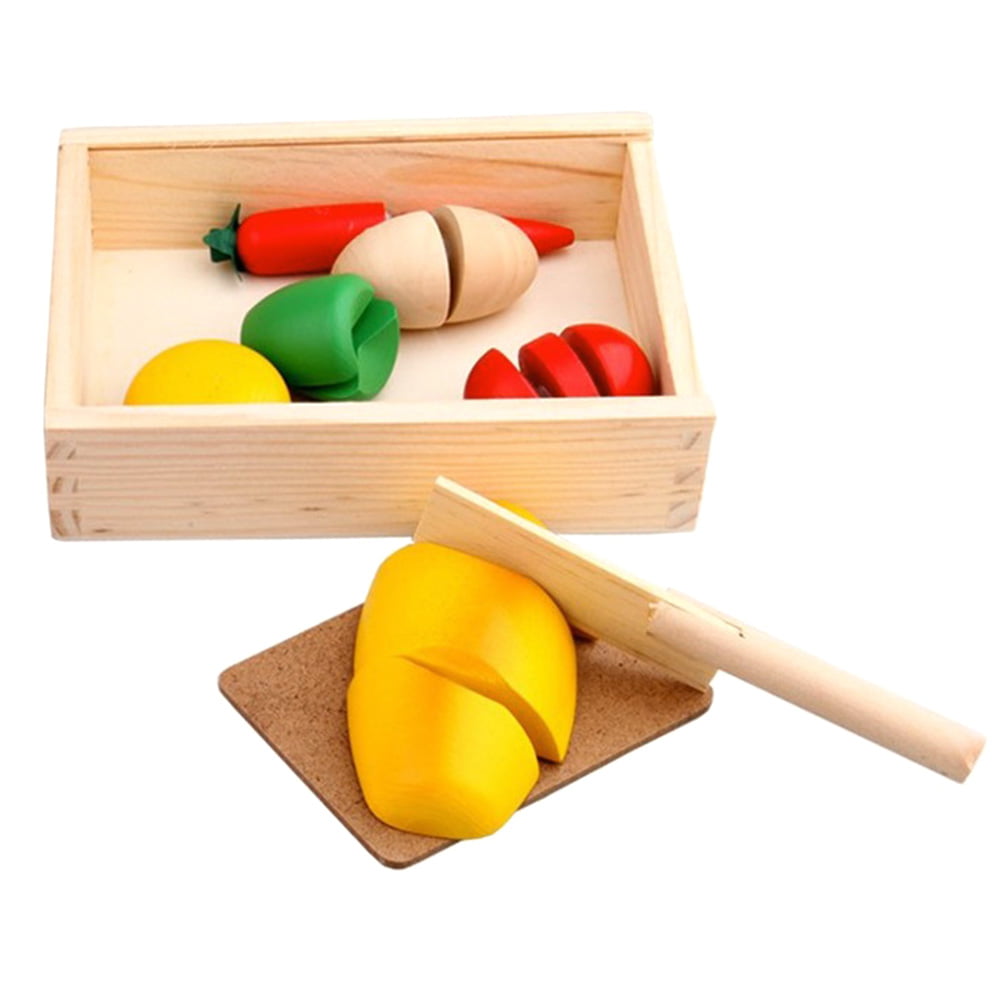 Children's Funny 9 Piece/Set Vegetable Fruit Simulation Kitchen Plastic DIY Toy 