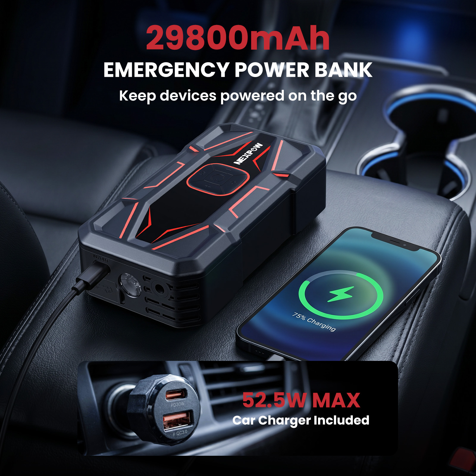 Nexpow 6000A Jump Starter with 160 PSI Air Compressor photo 5
