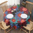 thumbnail image 3 of Pioneer Flower Floral Print Pattern Round Tablecloth 60"x60",Wrinkle Wipeable Table Cloth for Kitchen Dining Room Picnic Patio Party, 3 of 6