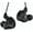 Black without mic, variant on CCZ DC02 in Ear Monitors IEM Earphones, Dual Magnetic Circuit DD HiFi Stereo Sound Wired Headphones, Noise Cancelling Ear buds, 4N OFC Cable for Musician Singer (Black, with Mic)