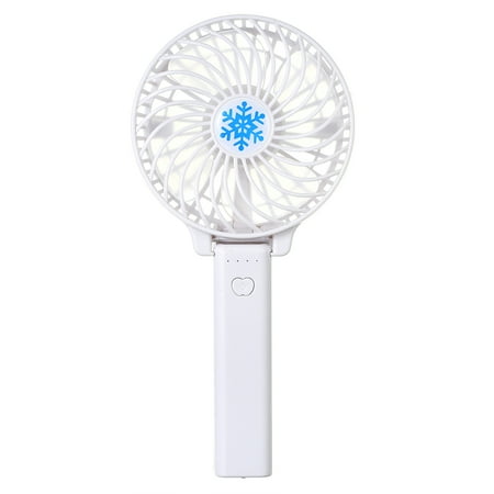 Portable USB 18650 Battery Rechargeable Fan Ventilation Foldable Air Conditioning Fans Foldable Cooler Mini Operated Hand Held Cooling Fan for Outdoor Home (White)