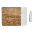thumbnail image 5 of Creative Co-Op Mango Wood and Marble Cheese and Cutting Board with Inlaid Marble Pestle, Natural and White, 5 of 5
