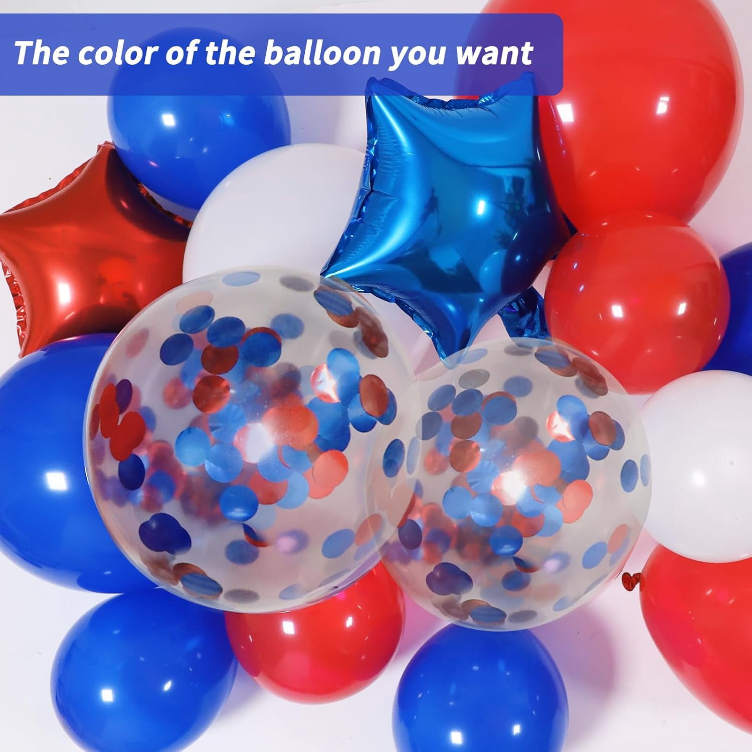 RUBFAC Balloon Garland Arch Kit 160 Pieces Red White And Blue Patriotic Party Decorations With Star Foil Balloons For 4th Of July Birthday Wedding Nautical Baseball Theme
