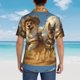 thumbnail image 4 of Balery Farm Corgi German Shepherd Camisas hawaianas de manga corta para hombre, camisas playeras de corte holgado, camisas de vacaciones con botones,3X-Large, 4 of 7