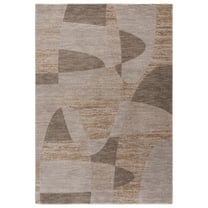 SAFAVIEH Lasa Caroline Abstract Polyester Area Rug, Taupe/Gold, 8' x 10'
