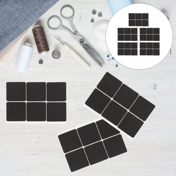 FONWILYO 54Pcs Black EVA Square Anti-Slip Chair Leg Pads for Furniture Floor Protection