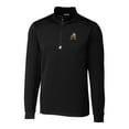 thumbnail image 2 of Men's Cutter & Buck Black Cleveland Browns Throwback Logo Traverse Stretch Quarter-Zip Big & Tall Pullover Top, 2 of 3