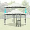thumbnail image 2 of 10x10 Ft Outdoor Patio Gazebo Replacement Canopy,Double Tiered Gazebo Tent Roof Top Cover for Outdoor Garden Patio,Beige, 2 of 5