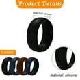 thumbnail image 2 of Avaner Silicone Wedding Ring for Men: 4 Pack 8.5mm Width Breathable Air Grooves Silicone Rubber Wedding Engagement Bands Valentine's Day Gift, Size 10, 2 of 6
