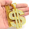 thumbnail image 4 of Exaggerated Gold Chain Dollar Sign Golden Necklace Wild Necklace Jewelry, 4 of 7