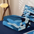 thumbnail image 5 of Manfei Rustic Camouflage Zipper Twin Comforter Sets with Fitted Sheet and 2 Pillowcases, Contemporary Art Camo Zipper Bedding Set, Navy Blue, Blue Reversible, 4pcs, 5 of 7
