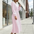 thumbnail image 6 of GUACER Striped Midi Dresses for Women Crewneck Long Sleeve Smocked Waist A-Line Casual Dresses for Lounge Vacation, 6 of 8
