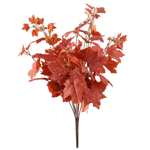 Hojas artificiales Tela de plantas Imitación de hojas Ramo Decoración de plantas de simulación para el hogar, Naranja sidaley HA8212-04B