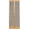thumbnail image 2 of American Wood Traditional Divided Frosted Glass Bifold Door, 24-in. x 80-in., Unfinished Pine, 2 of 7