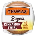 thumbnail image 2 of 2x-Thomas' Cinnamon Swirl Bagels 6 count Cinnamon Pre-sliced Bagels 20 oz Bag, 2 of 3
