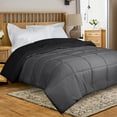 thumbnail image 4 of ROYALE Queen Comforter - All Season Down Alternative Bedding Comforters - Lightweight Quilted Comforter with Corner Tabs- Soft Luxury Hotel Comforters- Box Stitched Duvet Insert (Queen, Black & Grey), 4 of 9