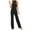 Black, variant on Riforla Women's Fashion Casual Sleeveless Standing Neck Slim Fit Bow Tie Straight Tube Long Jumpsuit Jumpsuits for Women Red M