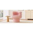 thumbnail image 3 of LiviNest Small Space Swivel Chair: 29-Inch Round Accent Chair - 360° Rotation for Bedroom Vanity & Apartment Living - Pink Teddy Fleece Barrel Chair, 3 of 6