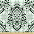 thumbnail image 2 of Ambesonne Ethnic Fabric by the Yard Upholstery, Mandala Art Lotus Flower, 10 Yards, White and Charcoal Grey, 2 of 5