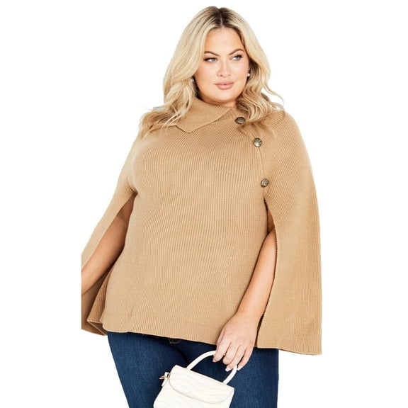 Avenue Women's Plus Size Dani Button Cape