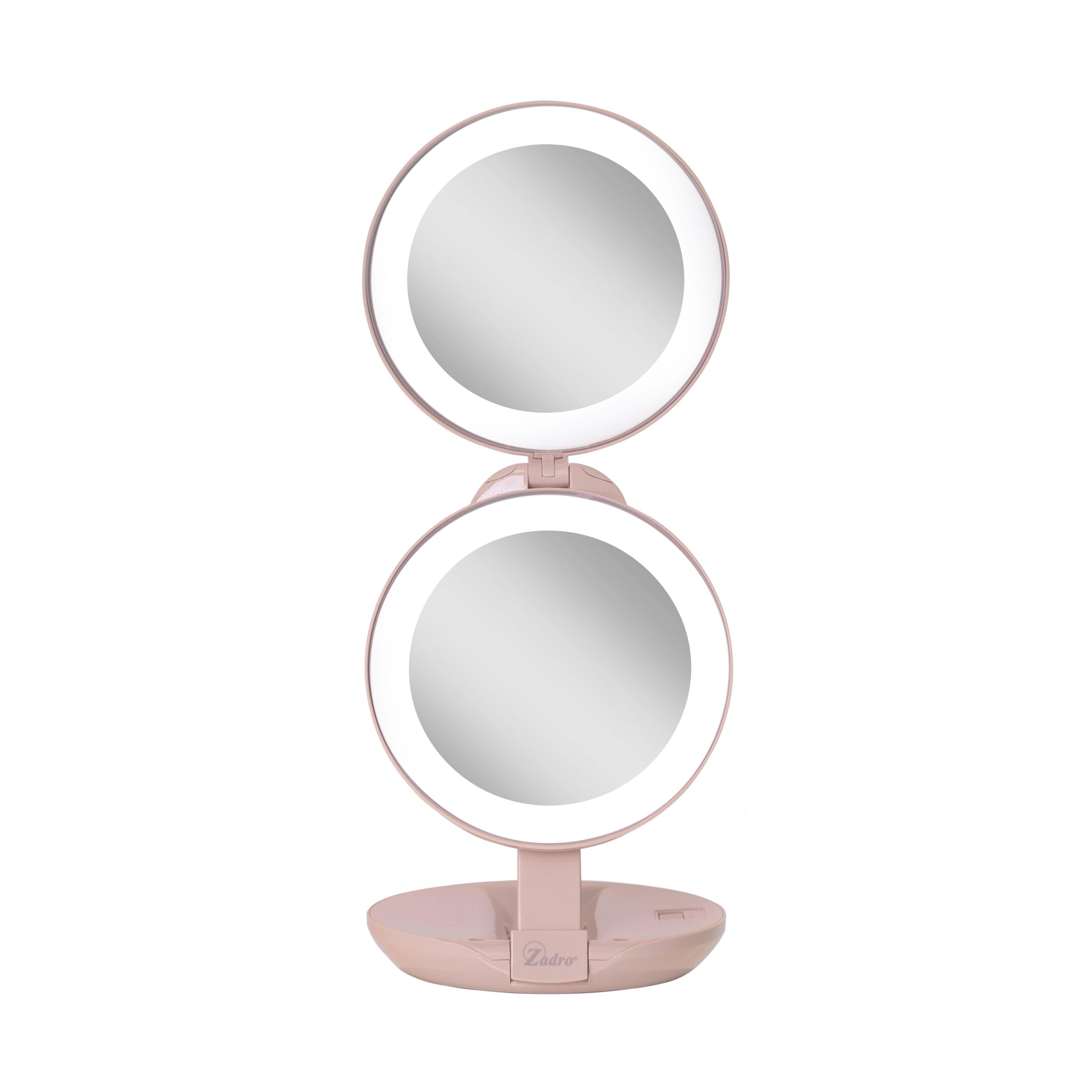 Zadro 4.5" Round LED Compact Mirror 10X/1X Travel Mirror with Lights