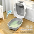 thumbnail image 6 of Fully Enclosed Cat Litter Box, Large Hooded Kitty Litter Pan with Flip-Top, Odor Control & Anti-Tracking, for Cats Up to 22 lbs, Detachable Design with Scoop, 4 Colors, 6 of 8