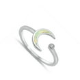 thumbnail image 4 of CHOOSE YOUR COLOR White Simulated Opal Moon Star Ring .925 Sterling Silver Band CZ Female Size 10, 4 of 4