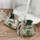 thumbnail image 5 of Qarigey Bolso con cordón de paja Adorable caricatura decorativa reemplazo mujer citas fotografía solo bolsos de hombro bolsa Bolsas de mensajero y de hombro Caqui, 5 of 6