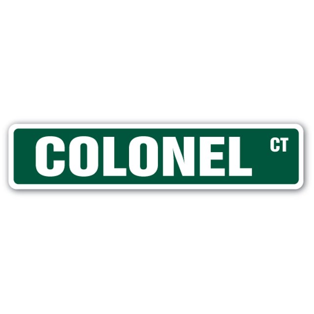 COLONEL Signe de Rue Signe de Chambre d'Enfant Intérieur/extérieur 24" Signe en Plastique de Large