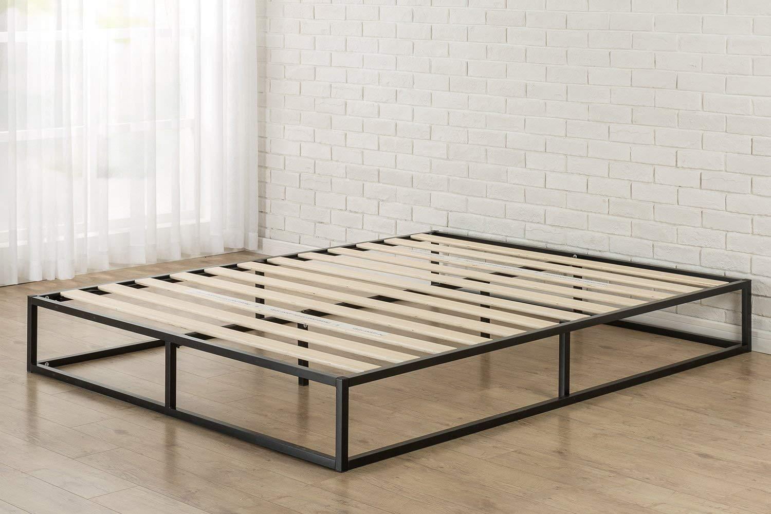 Ktaxon Modern Metal Bed 10 inch Platforma Bed Frame Low Profile Iron Bed , Wood Slat Support