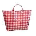 thumbnail image 2 of NexTorq Gingham Plaid PVC Tote Bag for Women, Letters Print Handbag Waterproof Plastic Hobo Handbag Summer Tote for Beach, Pool & Ideal Gift, Red, 2 of 7