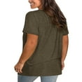 thumbnail image 2 of Dellytop Womens Short Sleeve V Neck Criss Cross T-Shirt Plus Size, 2 of 2