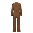 thumbnail image 5 of Breezora Women's Elegant Wide Leg Pants Suit Set 2 Piece Business Office Wear Plain Trousers with Blazer Formal Outfit XXL Size Coffee, 5 of 5