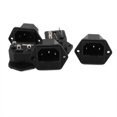 thumbnail image 1 of Unique Bargains 5Pcs AC 250V 10A 3 Terminals Screw Mounting Inlet Power Socket w Fuse Holder, 1 of 1