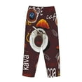 thumbnail image 5 of Disketp A Cup Of Black Coffee On A Saucer Print Women'S Comfy Pajama Pants Casual Drawstring Palazzo Lounge Wide Leg Pants, 5 of 9